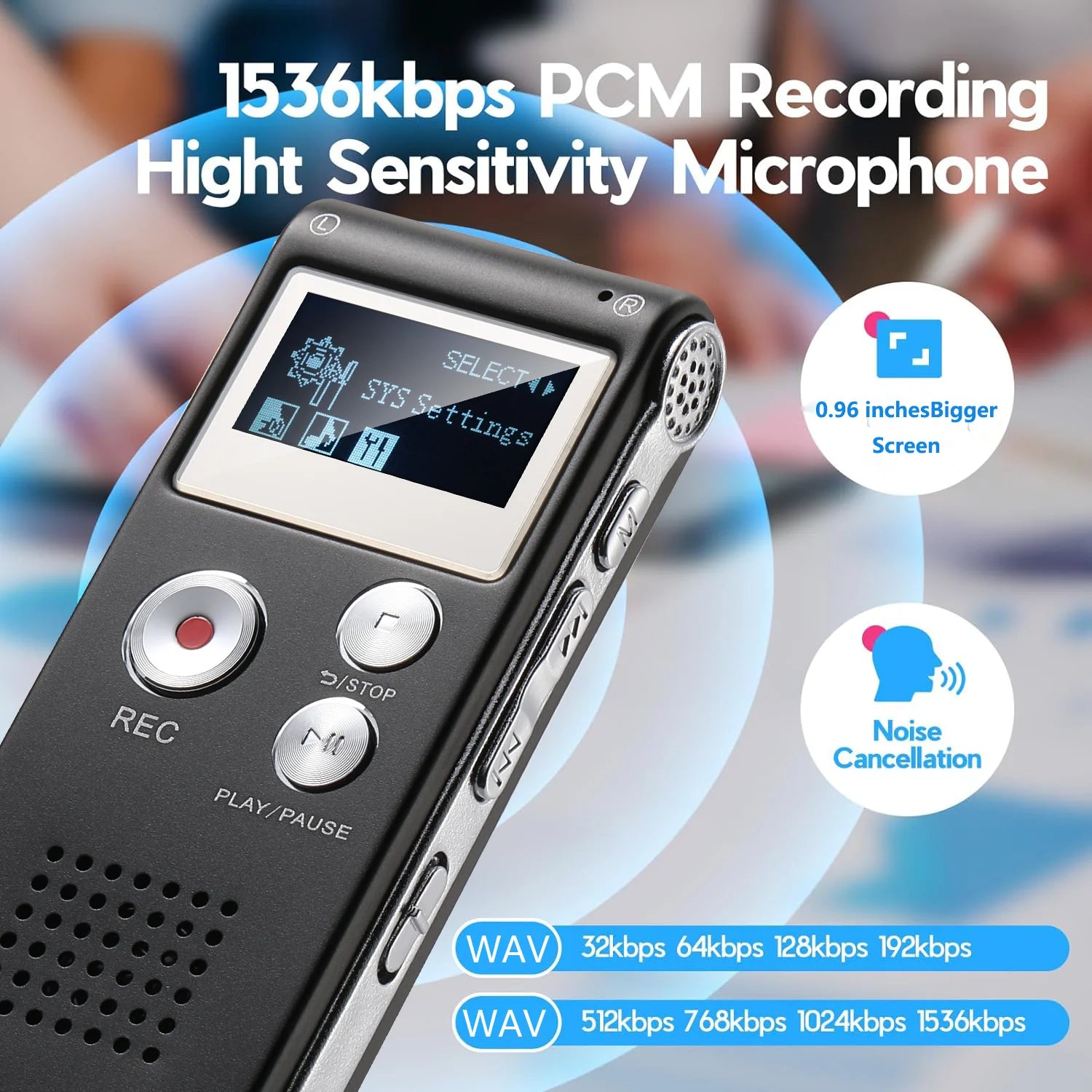 Mini Voice Activated Digital Recorder with MP3 & USB