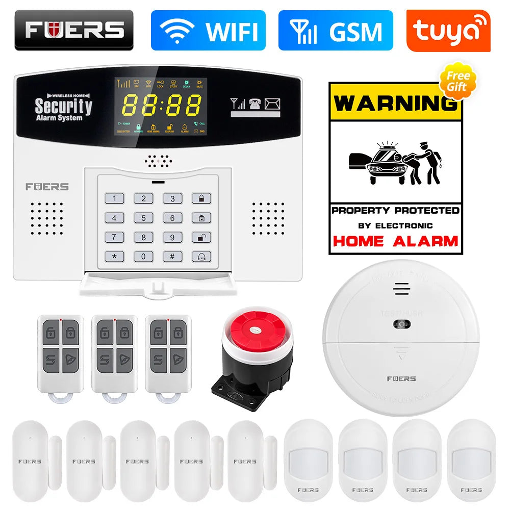 Fuers Tuya Smart WiFi 4G/2G GSM Alarm System