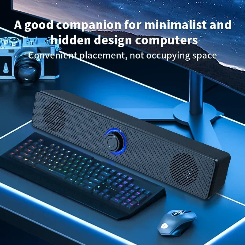 Bluetooth PC Soundbar Speaker with USB Power & Surround Audio