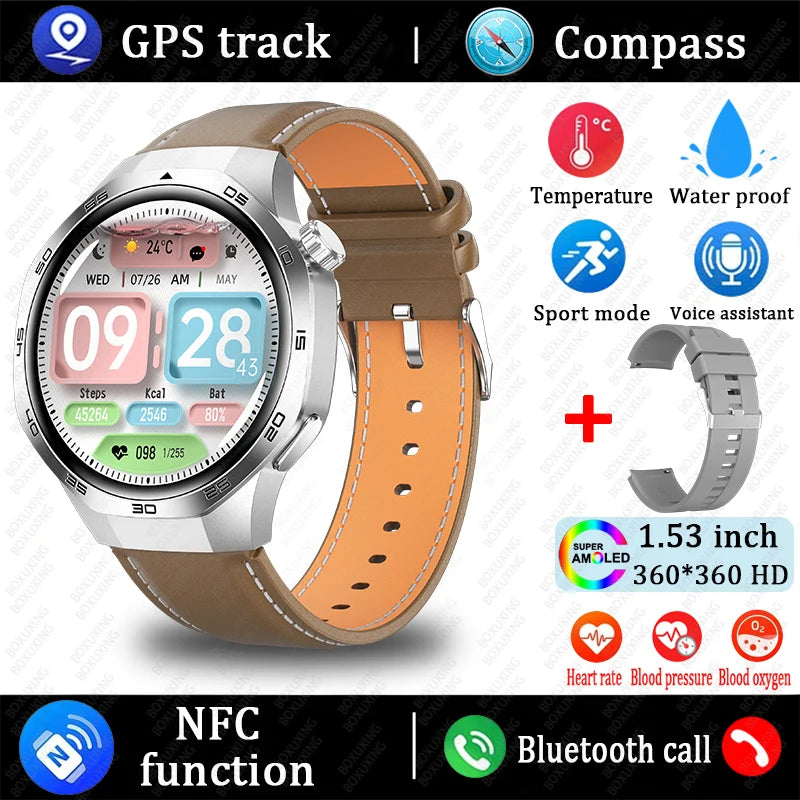 2025 Watch 5 Max Smartwatch AMOLED NFC GPS Bluetooth Call