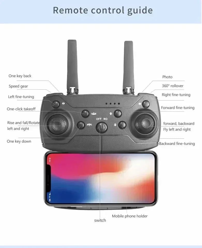 E88 Pro 4K HD WiFi FPV Foldable Drone with Wide-Angle Camera
