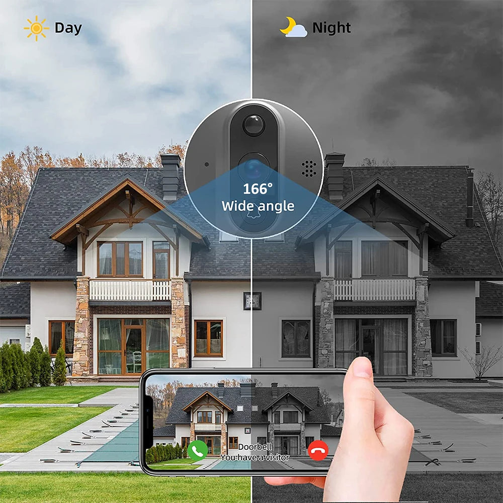 3MP Smart Life Tuya WiFi Doorbell Peephole Camera