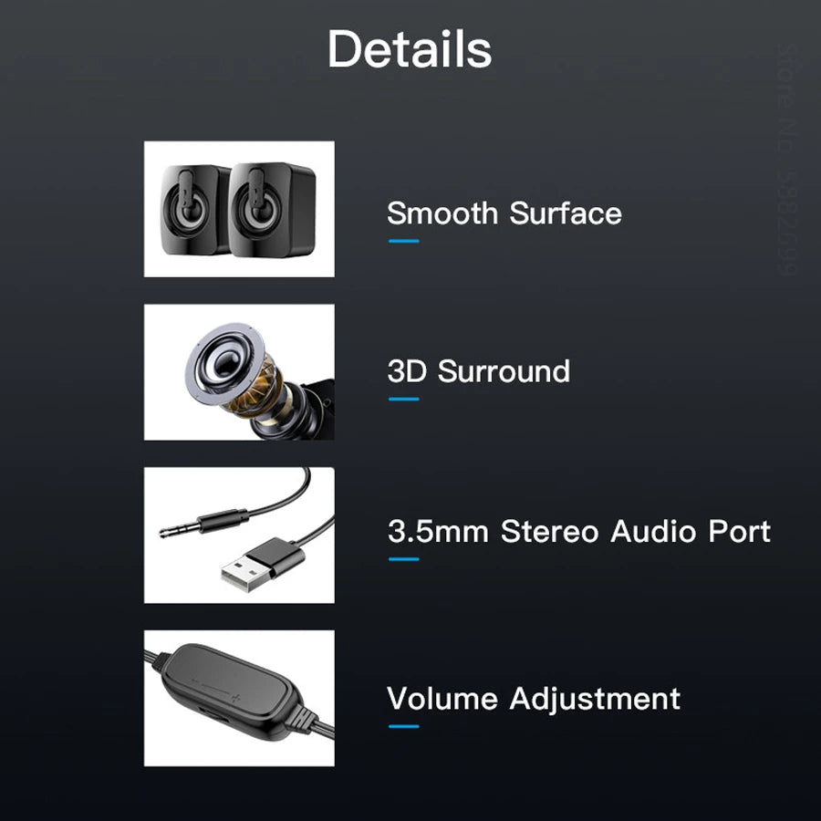Mini PC Speaker Sound Box for Laptop & Desktop Computers