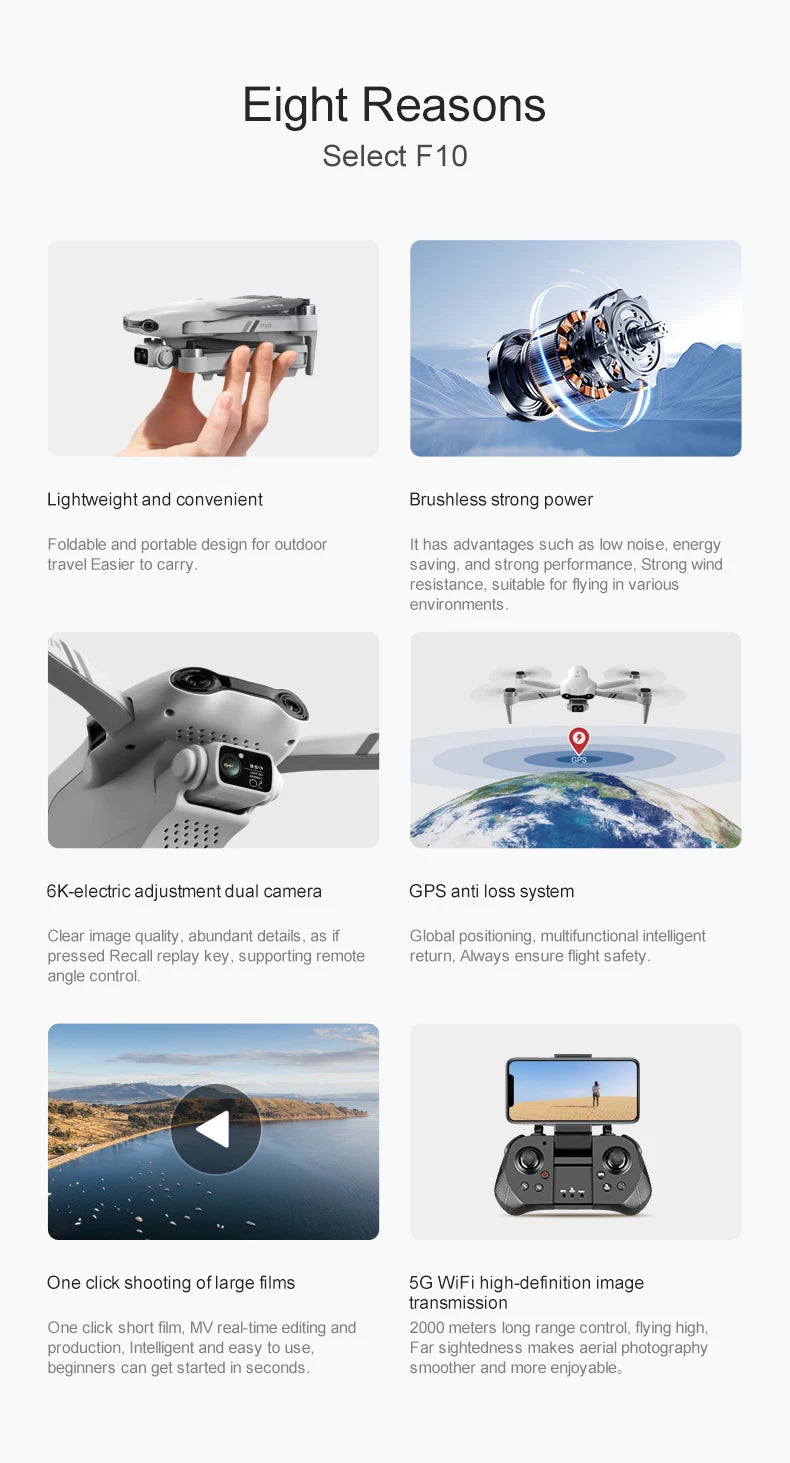 4DRC F10 GPS 6K Dual Camera Foldable Drone with Obstacle Avoidance