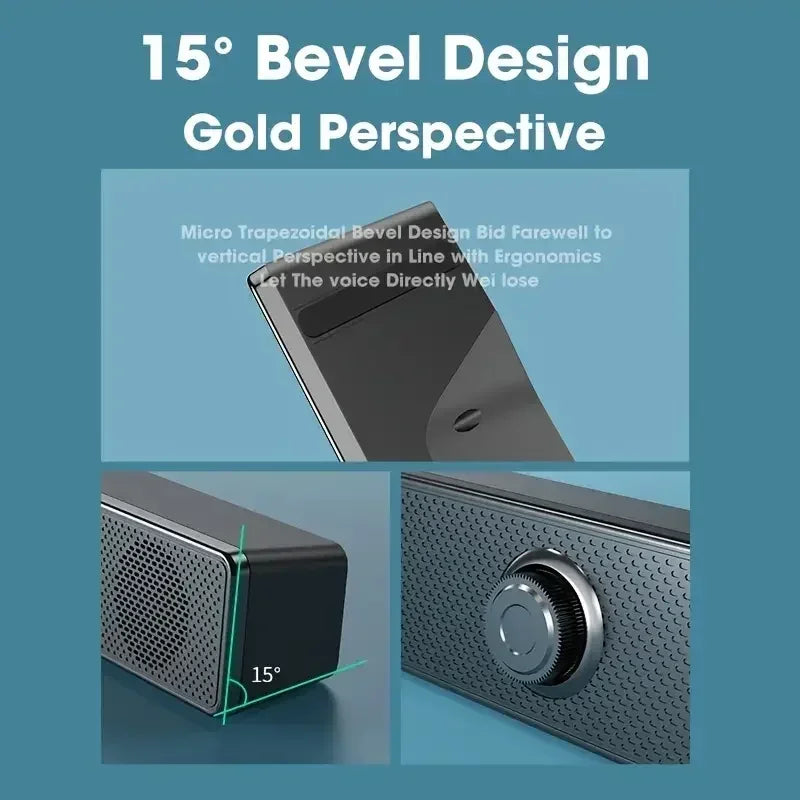 Bluetooth PC Soundbar Speaker with USB Power & Surround Audio