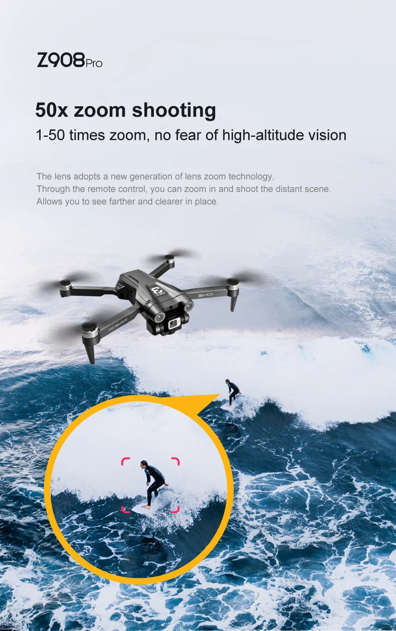 Z908 Pro Max 4K Brushless Drone with Obstacle Avoidance & FPV