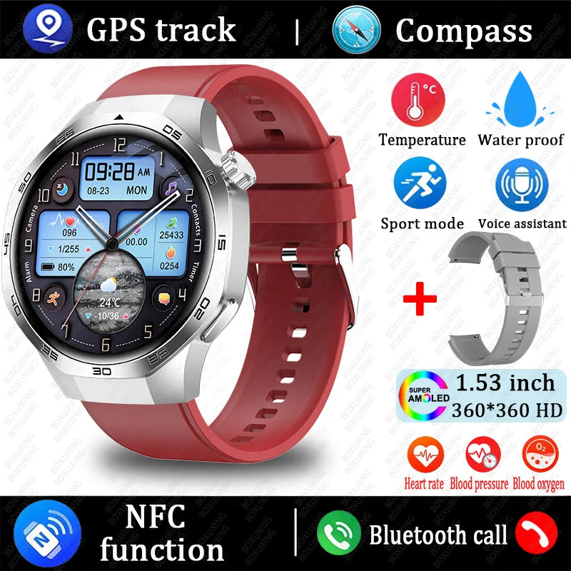 2025 Watch 5 Max Smartwatch AMOLED NFC GPS Bluetooth Call