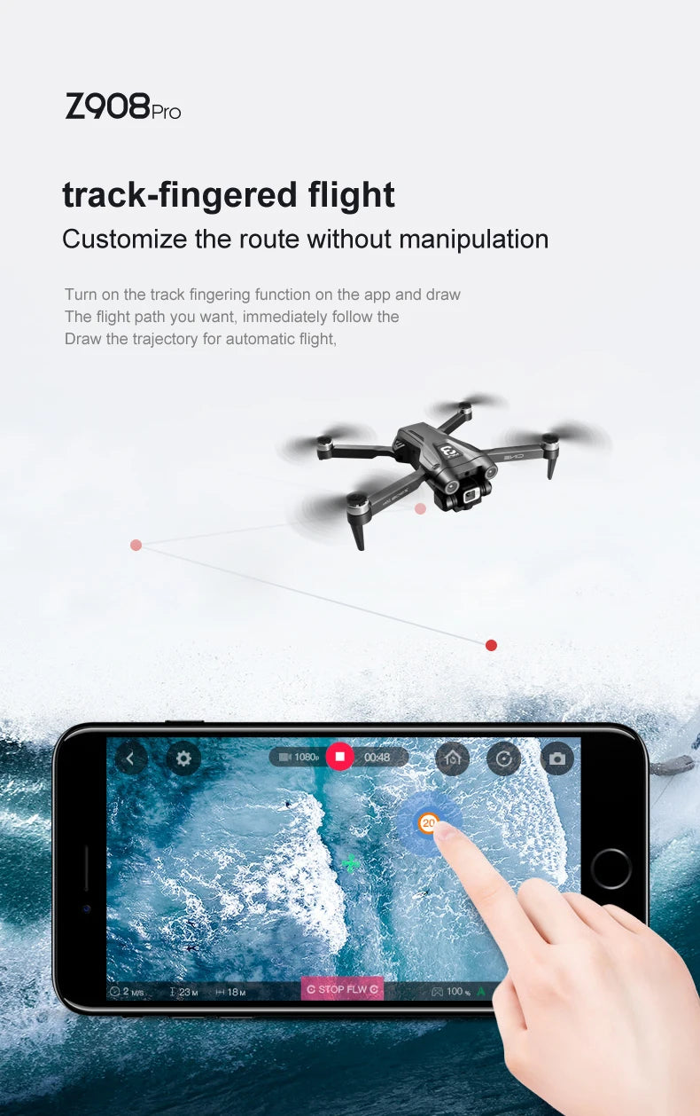 Z908 Pro Max 4K Brushless Drone with Obstacle Avoidance & FPV
