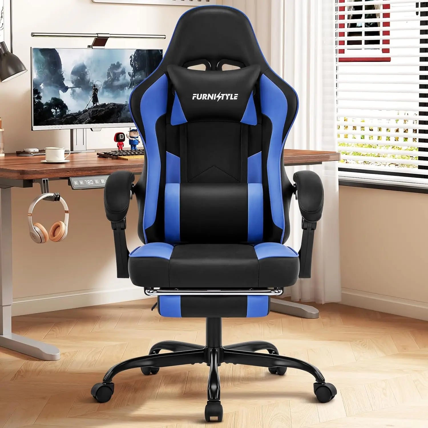 Gaming Chair with Footrest