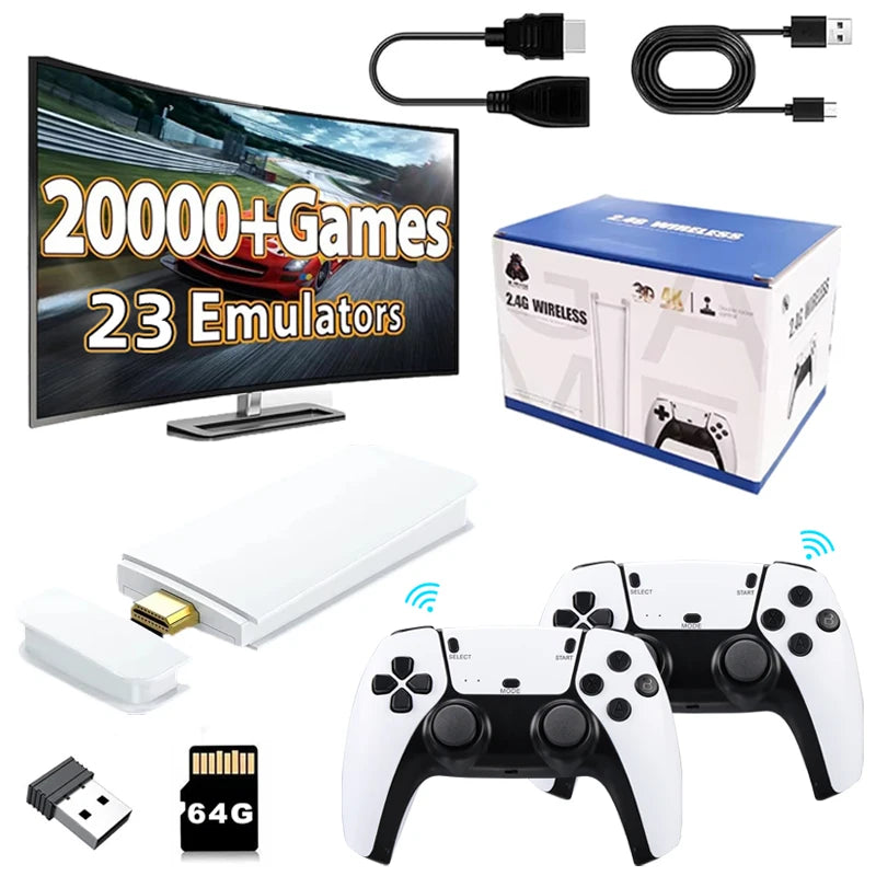 M15 4K Retro Game Stick Console with 20,000 Games & Dual Controllers