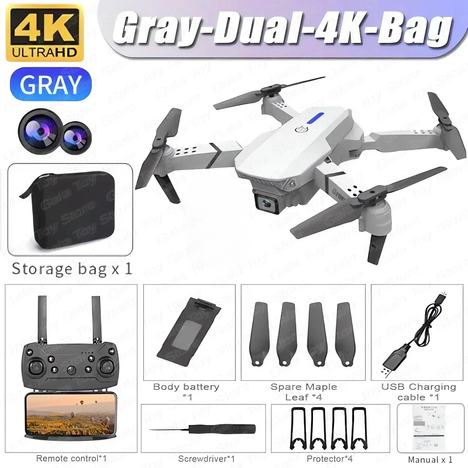 E88 Pro 4K HD WiFi FPV Foldable Drone with Wide-Angle Camera