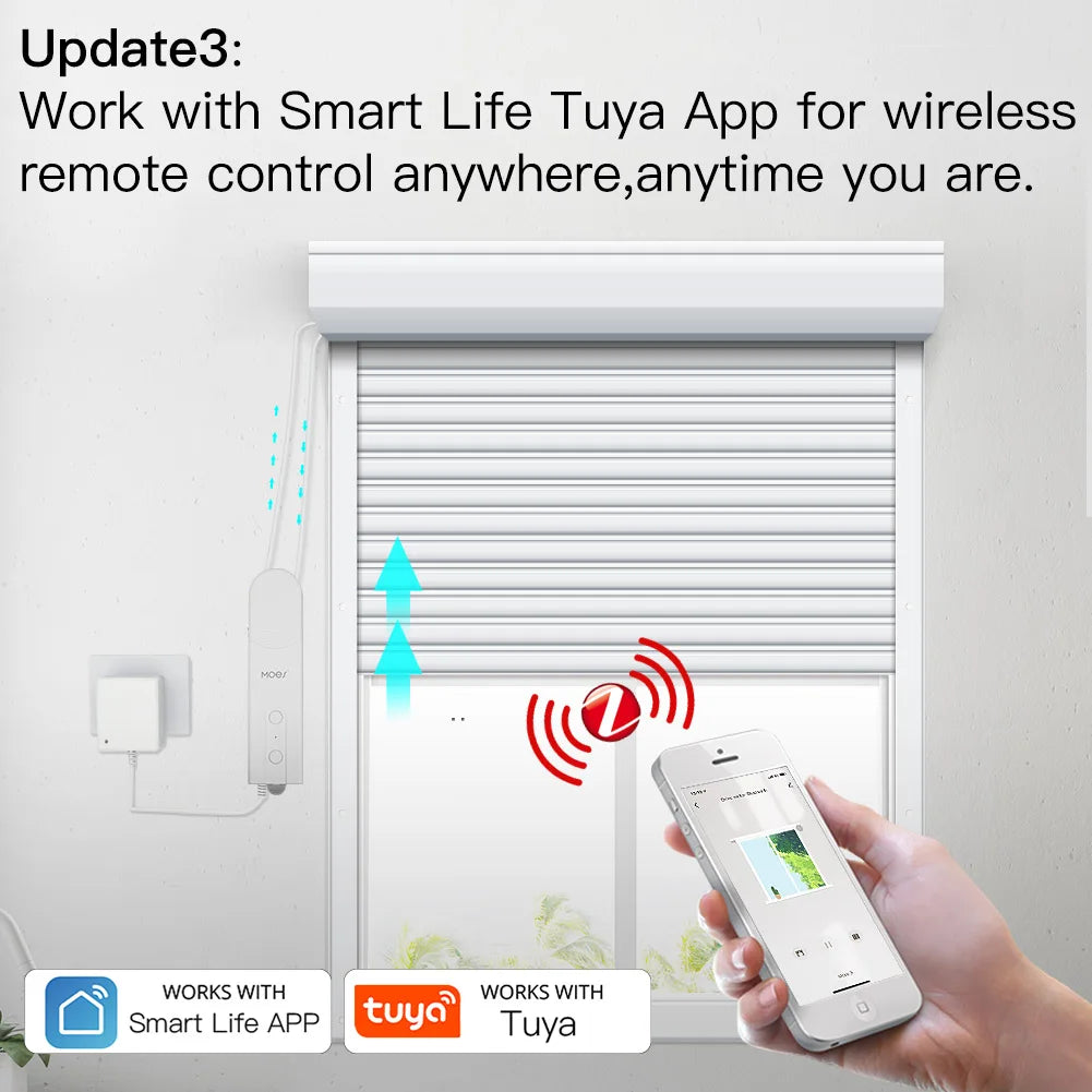 Zigbee Smart Roller Blinds Motor with Tuya App & Voice Control