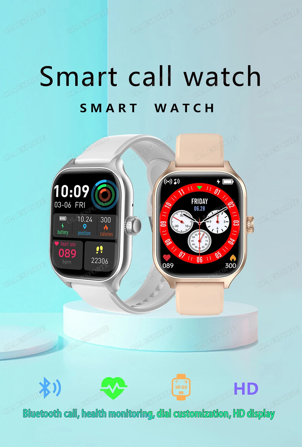 1.83" Smart Watch with Bluetooth Call & Fitness Tracker for Android/iOS