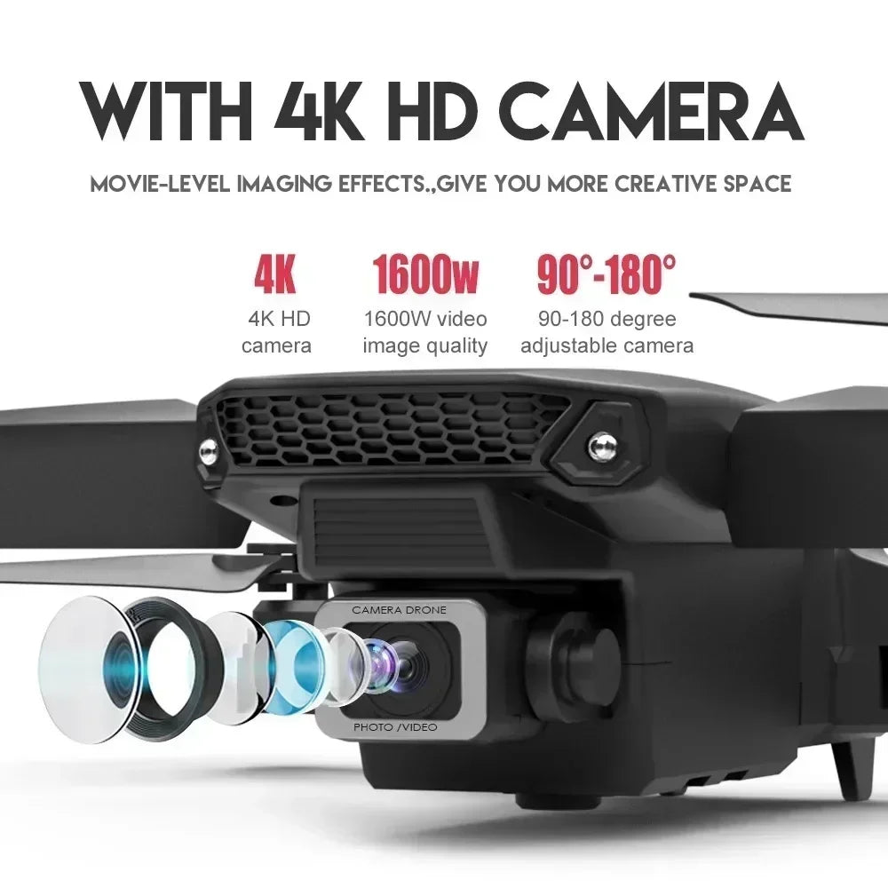 E88 Pro 4K HD WiFi FPV Foldable Drone with Wide-Angle Camera