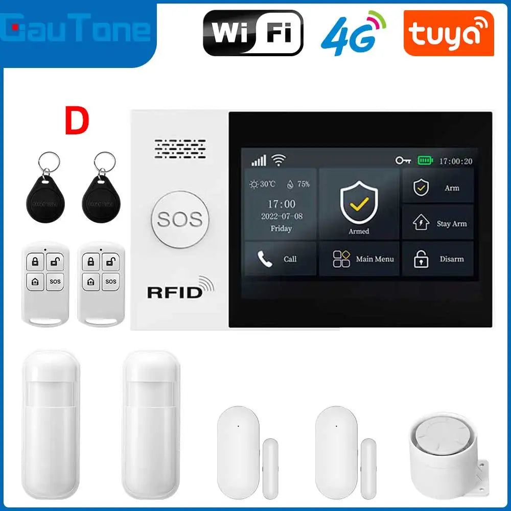 GauTone TUYA WiFi 4G GSM Alarm System