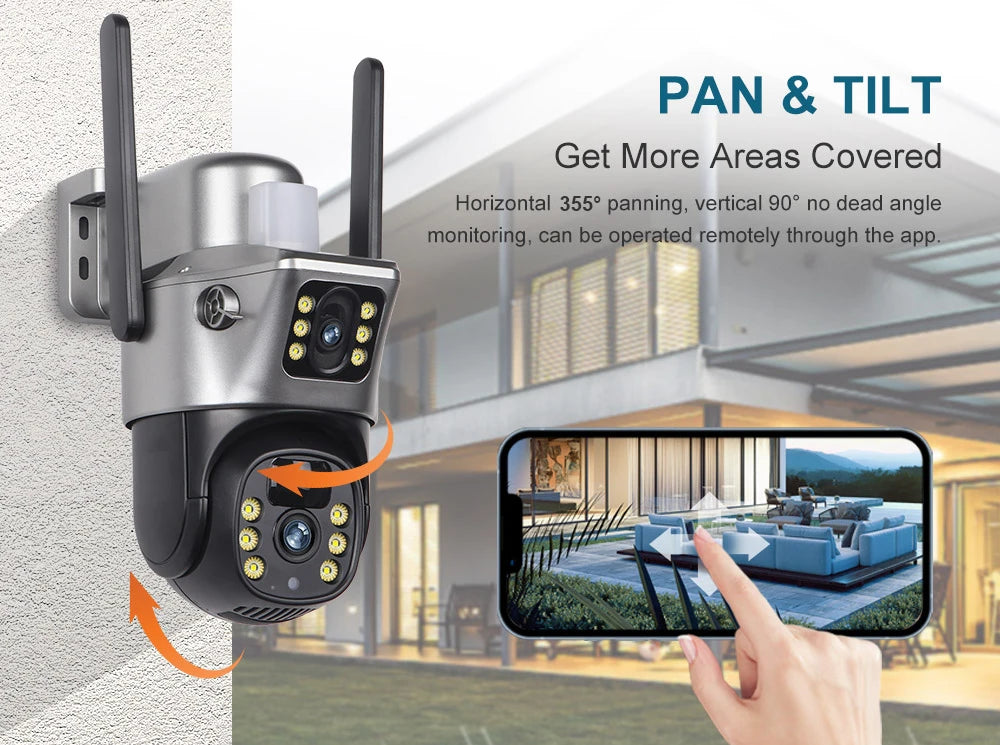 4G/WiFi Solar 4K Dual Lens Outdoor IP Camera with Night Vision