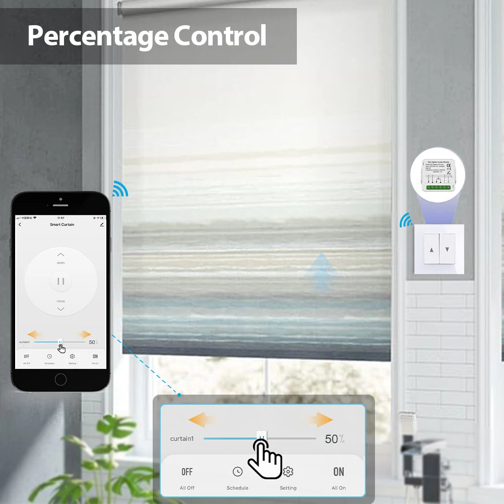 Tuya WiFi Zigbee Smart Curtain Switch Module for Alexa & Google Home