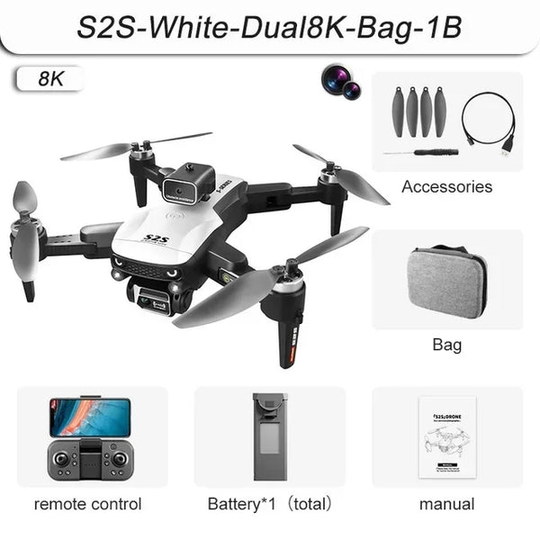 S2S Mini 8K Drone with Obstacle Avoidance & Brushless Motor