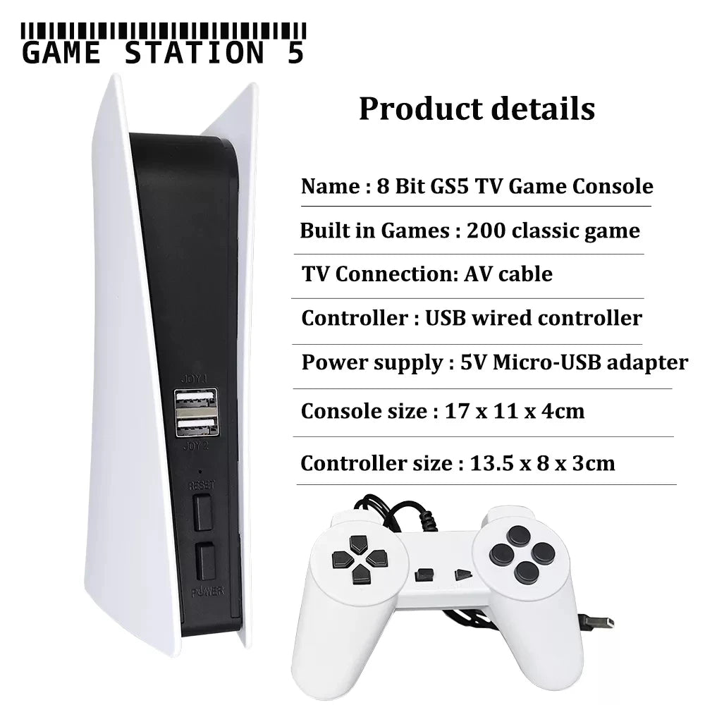Game Station 5 Retro 8-Bit TV Console with 200 Built-in Games