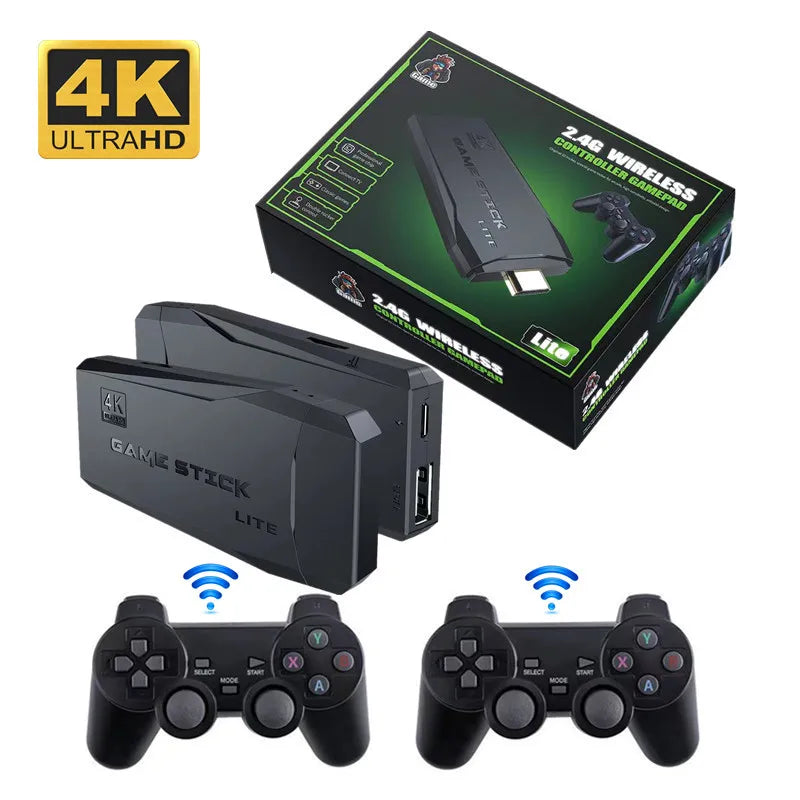 M8 4K Retro Game Stick Console with 10,000 Games & Dual Wireless Controllers