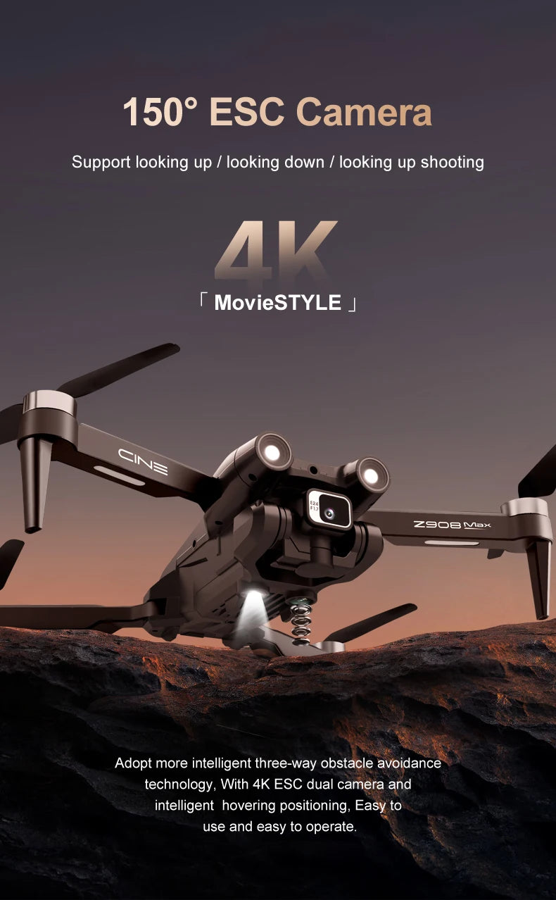 Z908 Pro Max 4K Brushless Drone with Obstacle Avoidance & FPV