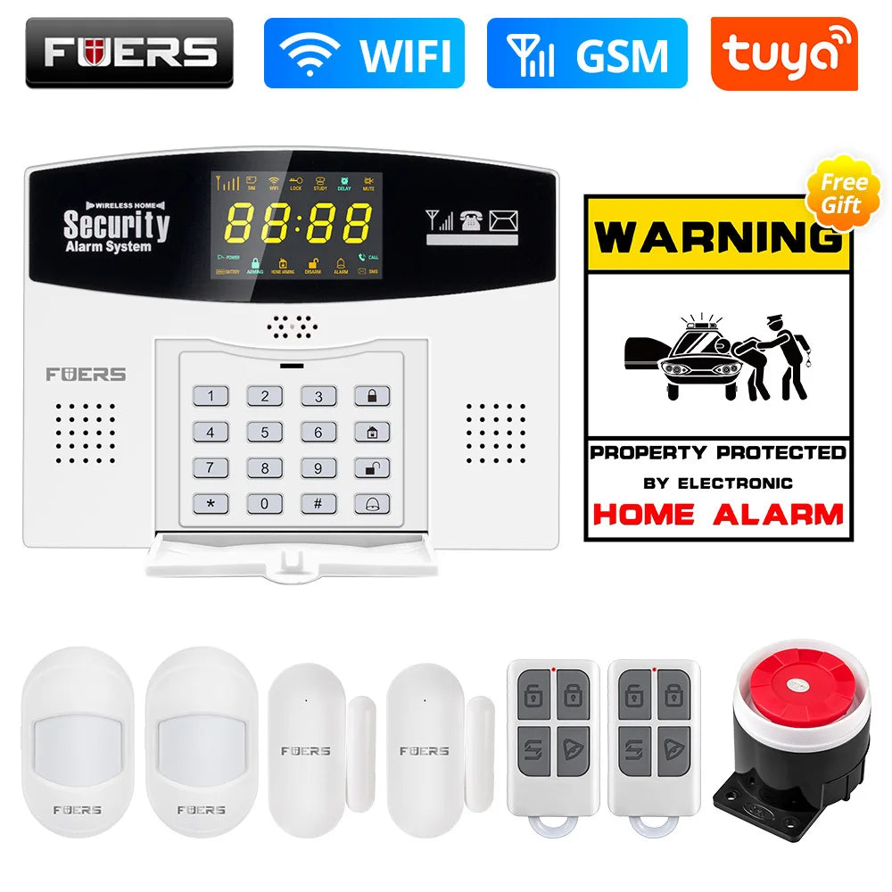 Fuers Tuya Smart WiFi 4G/2G GSM Alarm System