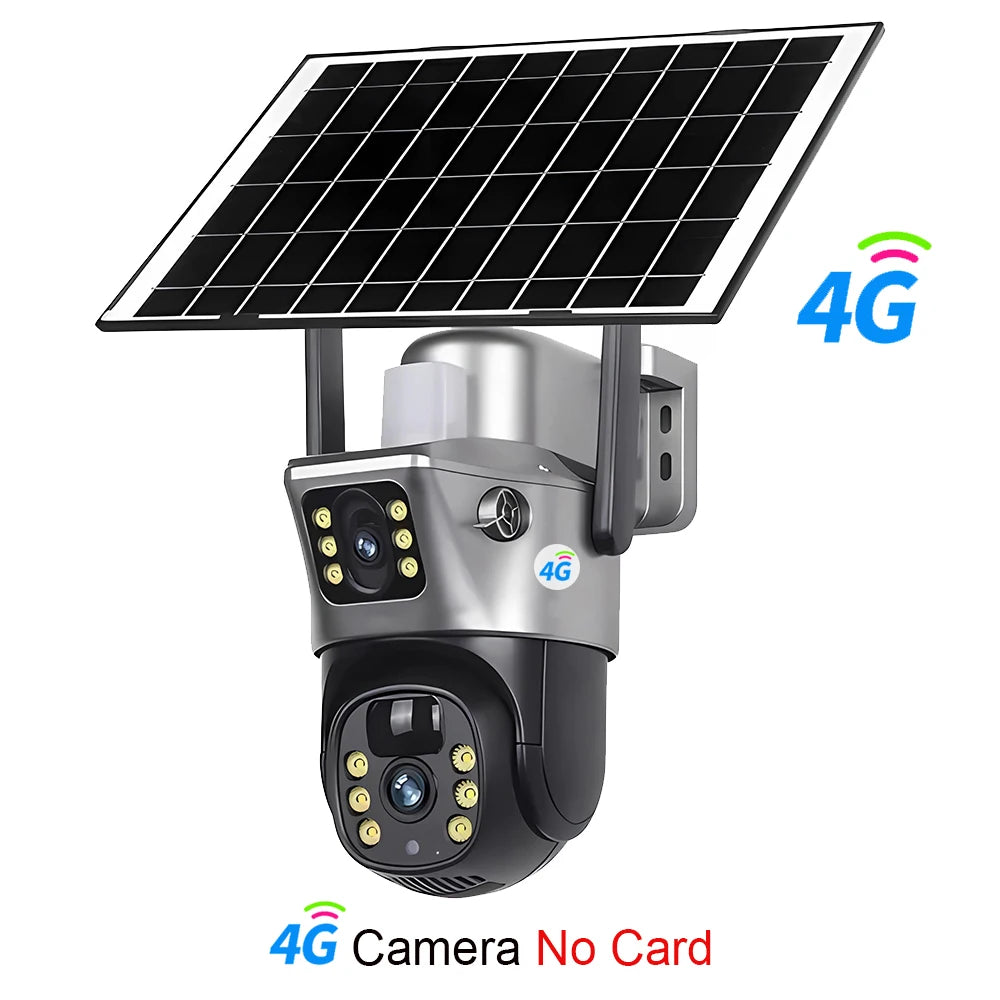 4G/WiFi Solar 4K Dual Lens Outdoor IP Camera with Night Vision