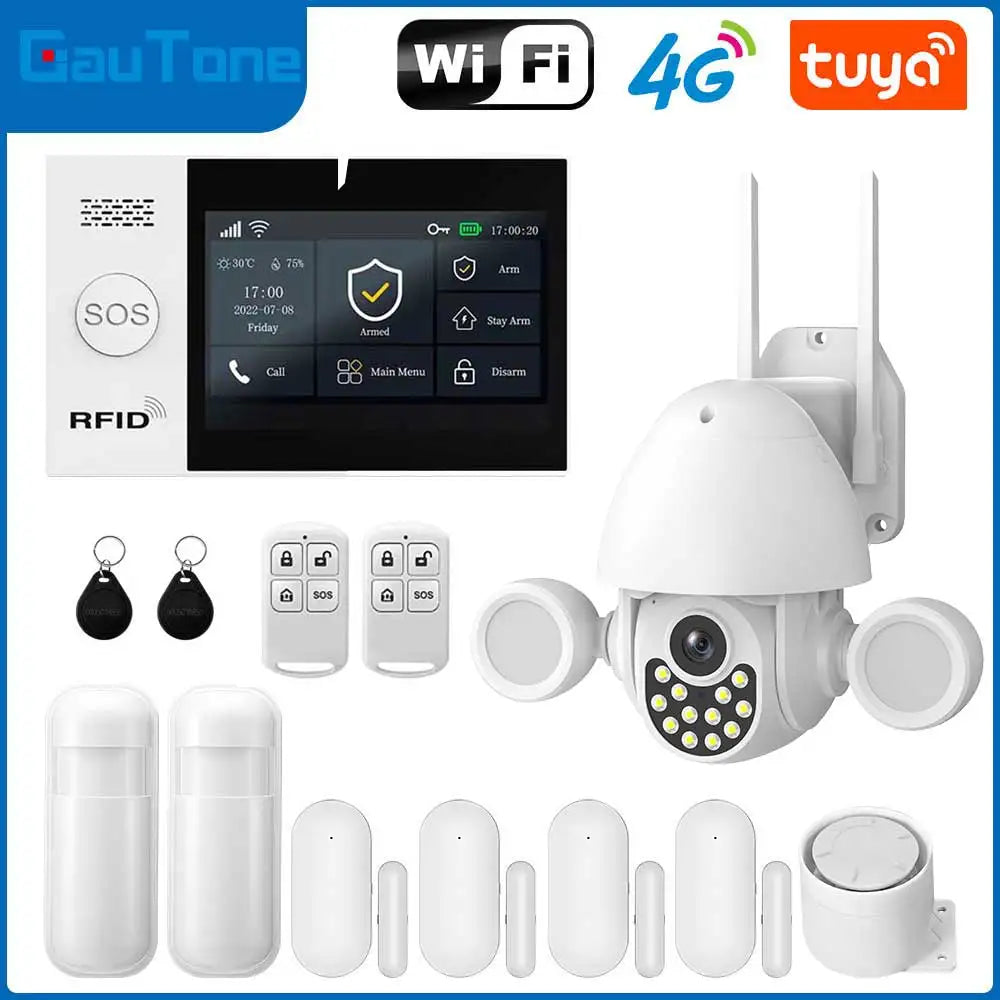 GauTone TUYA WiFi 4G GSM Alarm System