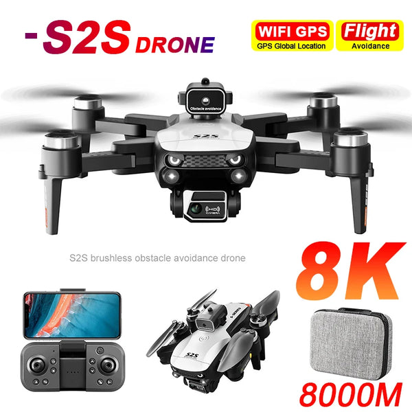 S2S Mini 8K Drone with Obstacle Avoidance & Brushless Motor
