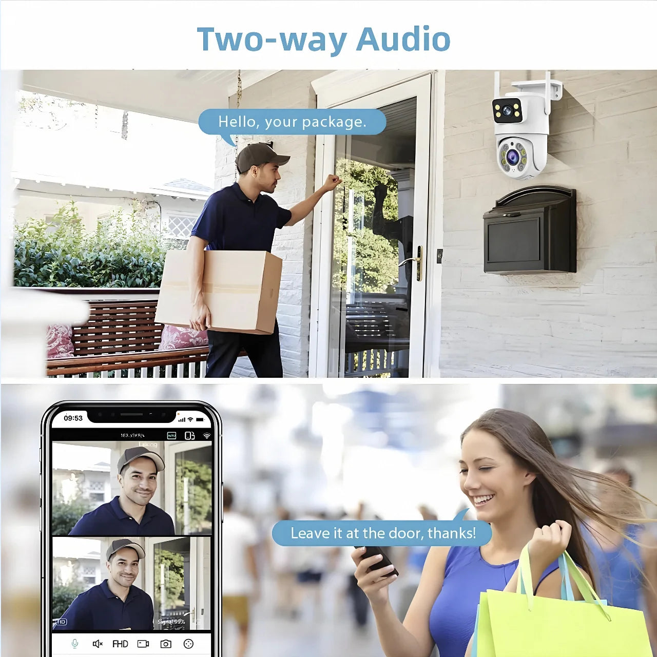Tuya 8MP WiFi PTZ Dual Lens Security Camera