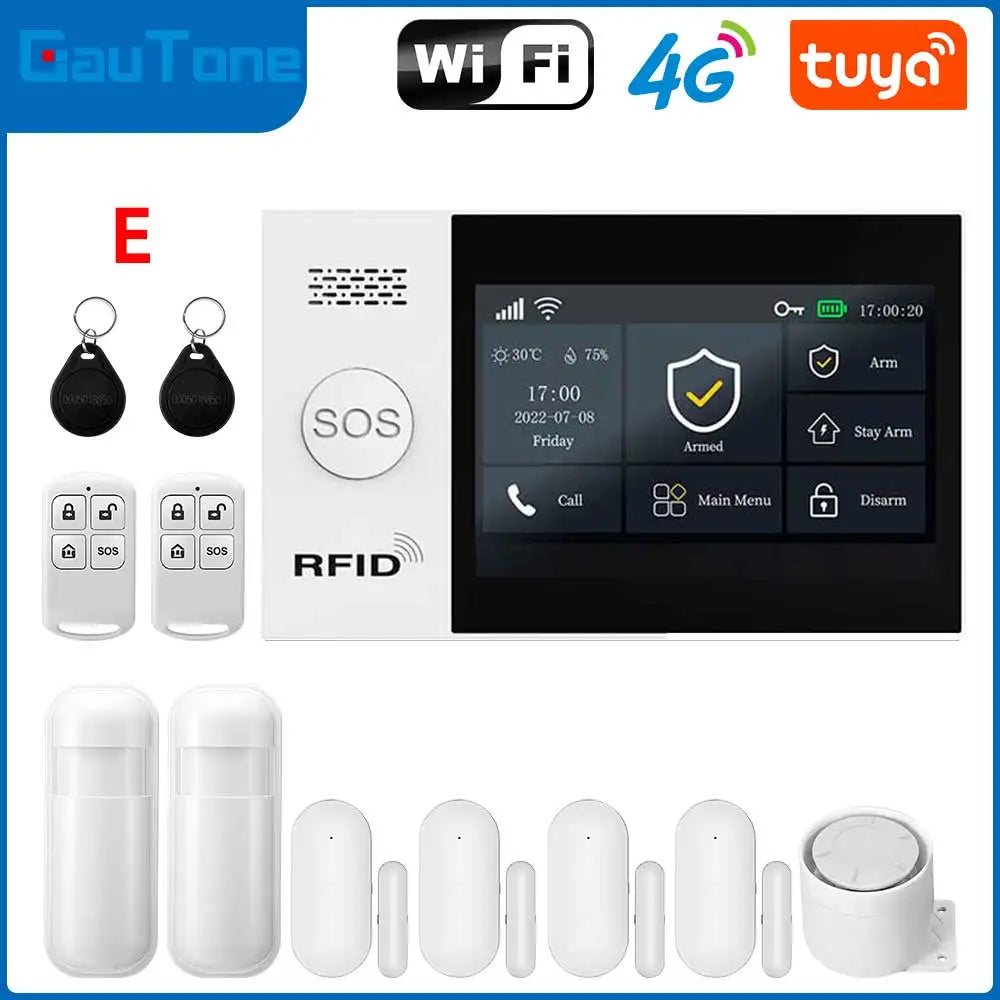 GauTone TUYA WiFi 4G GSM Alarm System