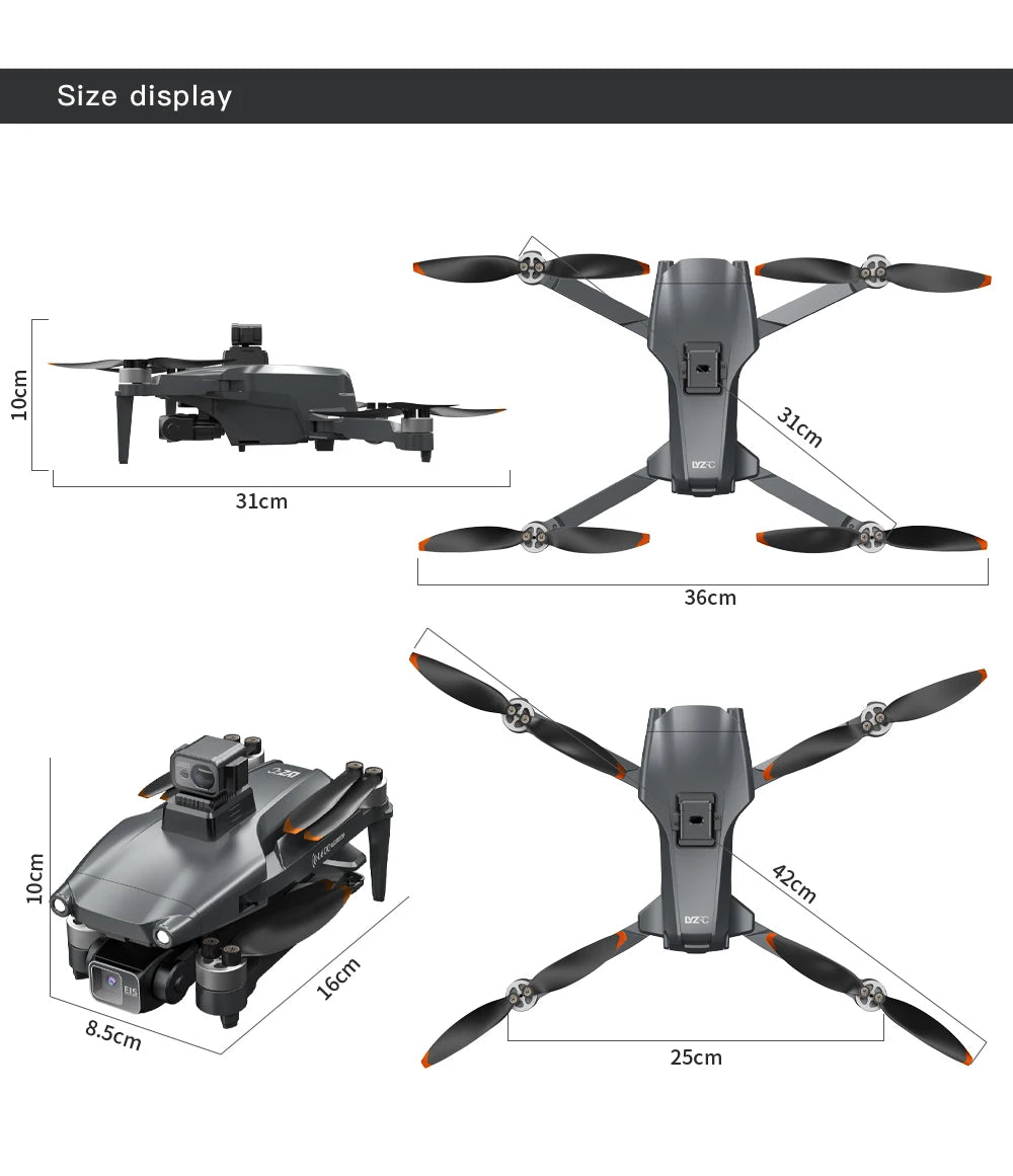 L600 Pro Max 4K GPS Drone with 3-Axis Gimbal & Dual Camera