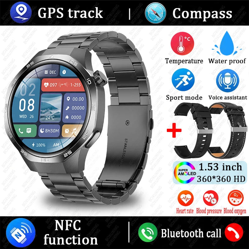 2025 Watch 5 Max Smartwatch AMOLED NFC GPS Bluetooth Call