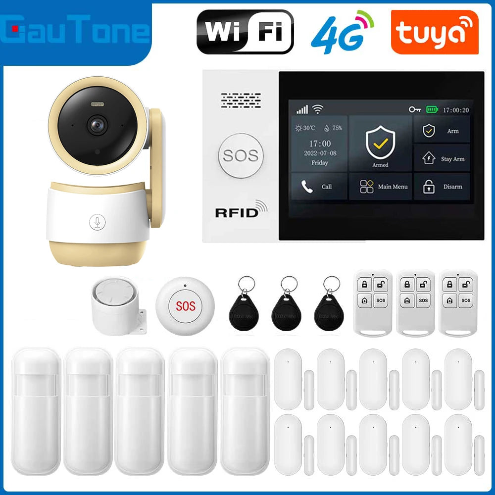 GauTone TUYA WiFi 4G GSM Alarm System