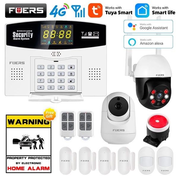 Fuers Tuya Smart WiFi 4G/2G GSM Alarm System