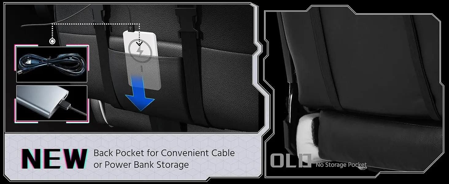 Office Chair with Massage Lumbar Support & Footrest