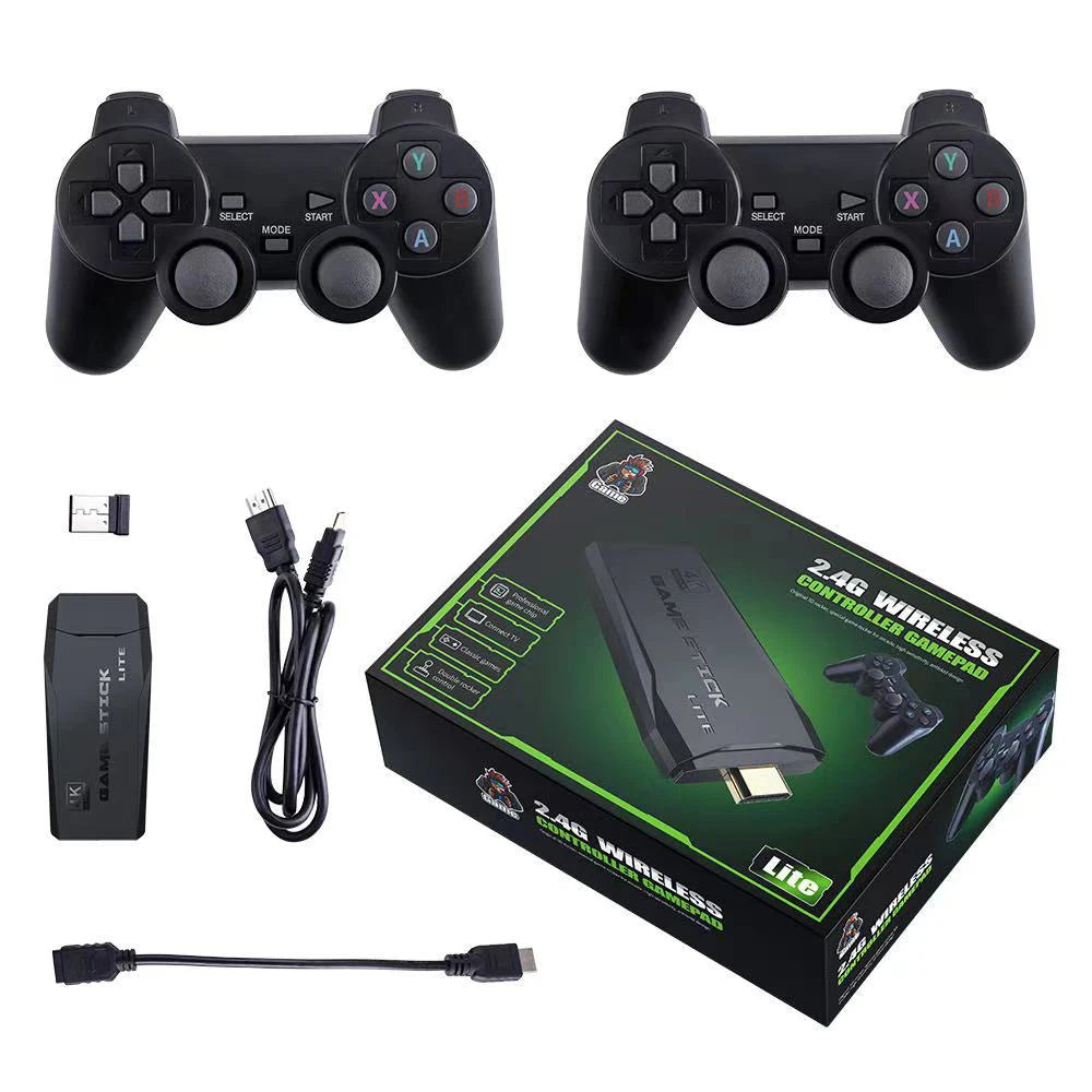 M8 4K Retro Game Stick Console with 10,000 Games & Dual Wireless Controllers