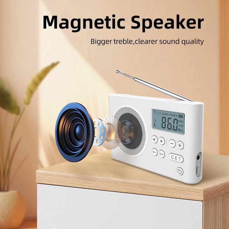 C5S Mini Portable FM Radio with USB Rechargeable Speaker