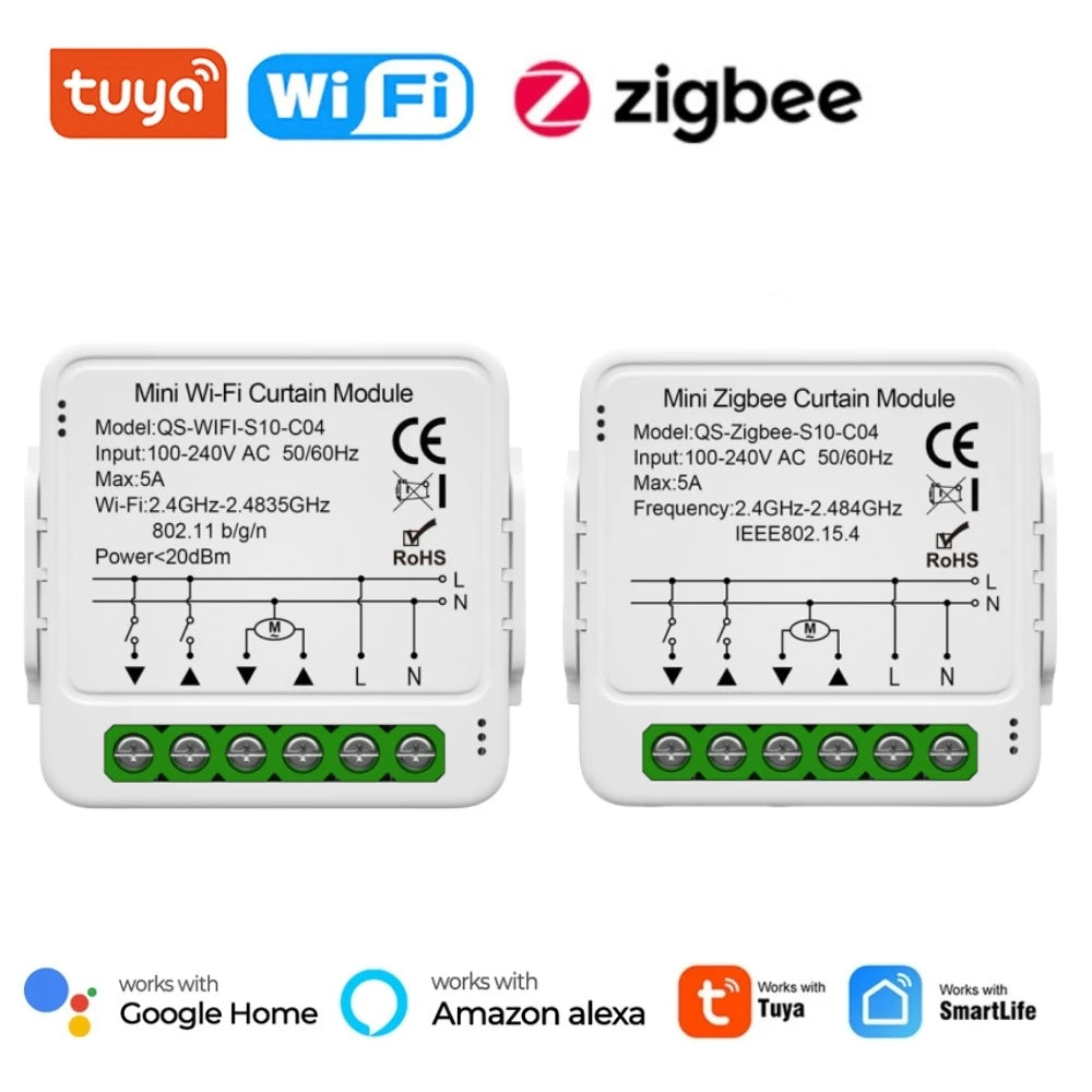 Tuya WiFi Zigbee Smart Curtain Switch Module for Alexa & Google Home