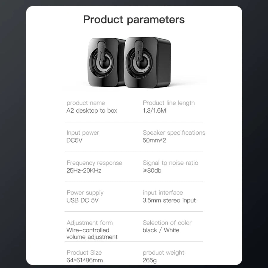Mini PC Speaker Sound Box for Laptop & Desktop Computers
