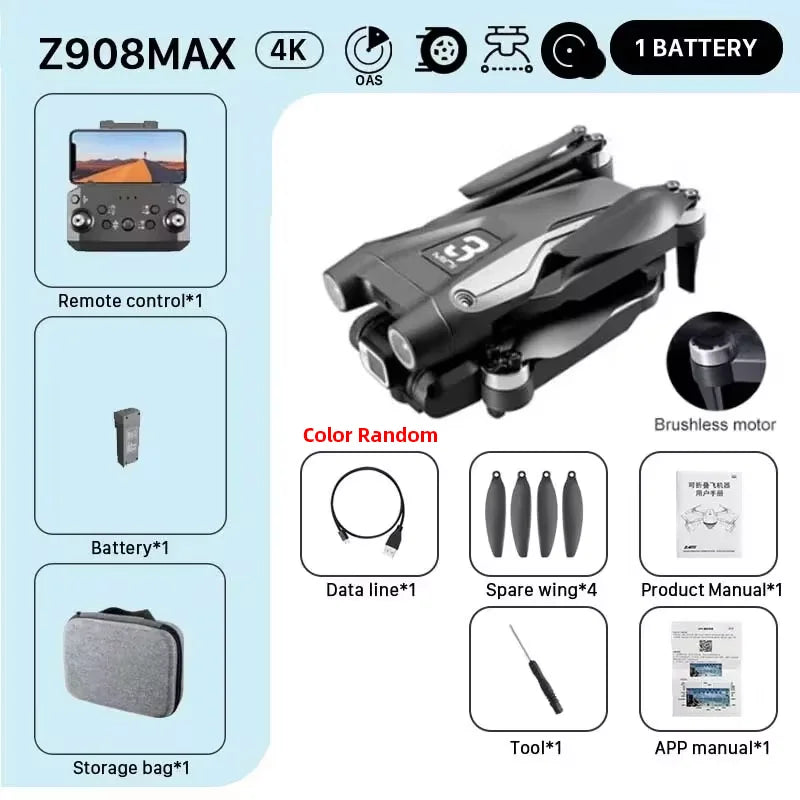 Z908 Pro Max 4K Brushless Drone with Obstacle Avoidance & FPV