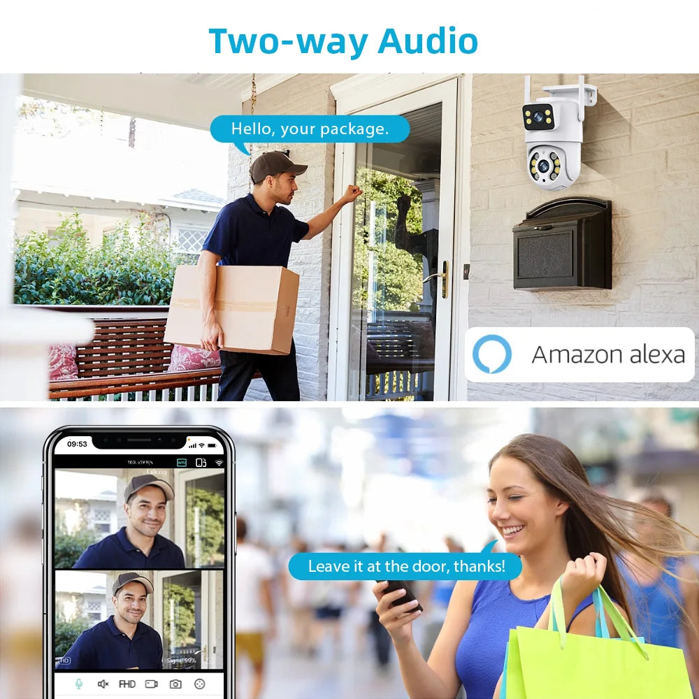 Tuya 8MP WiFi PTZ Dual Lens Security Camera