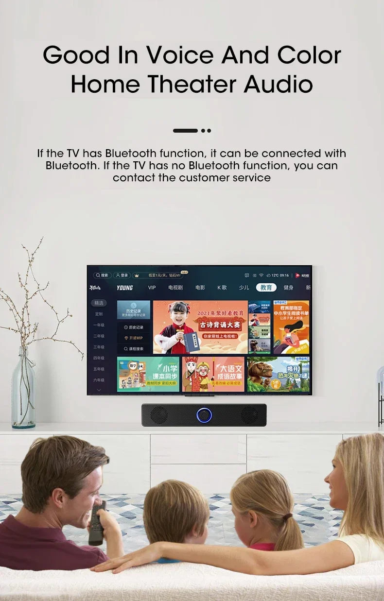 Bluetooth PC Soundbar Speaker with USB Power & Surround Audio