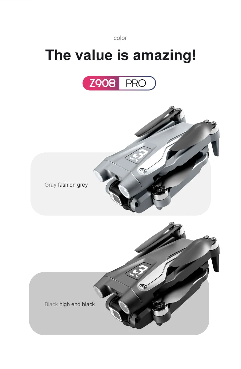 Z908 Pro Max 4K Brushless Drone with Obstacle Avoidance & FPV