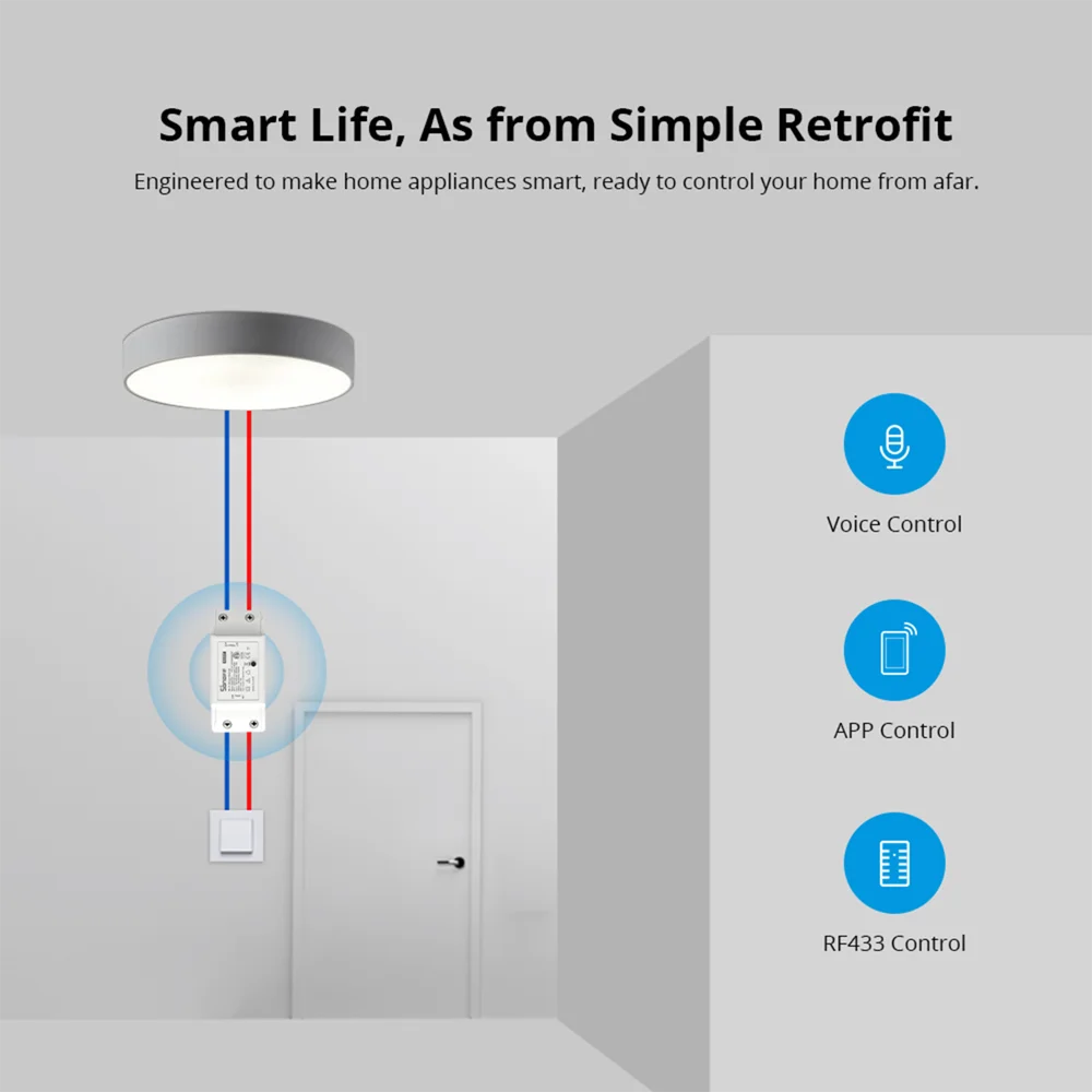 Basic R2 Mini WiFi Smart Switch DIY Module for Home Automation