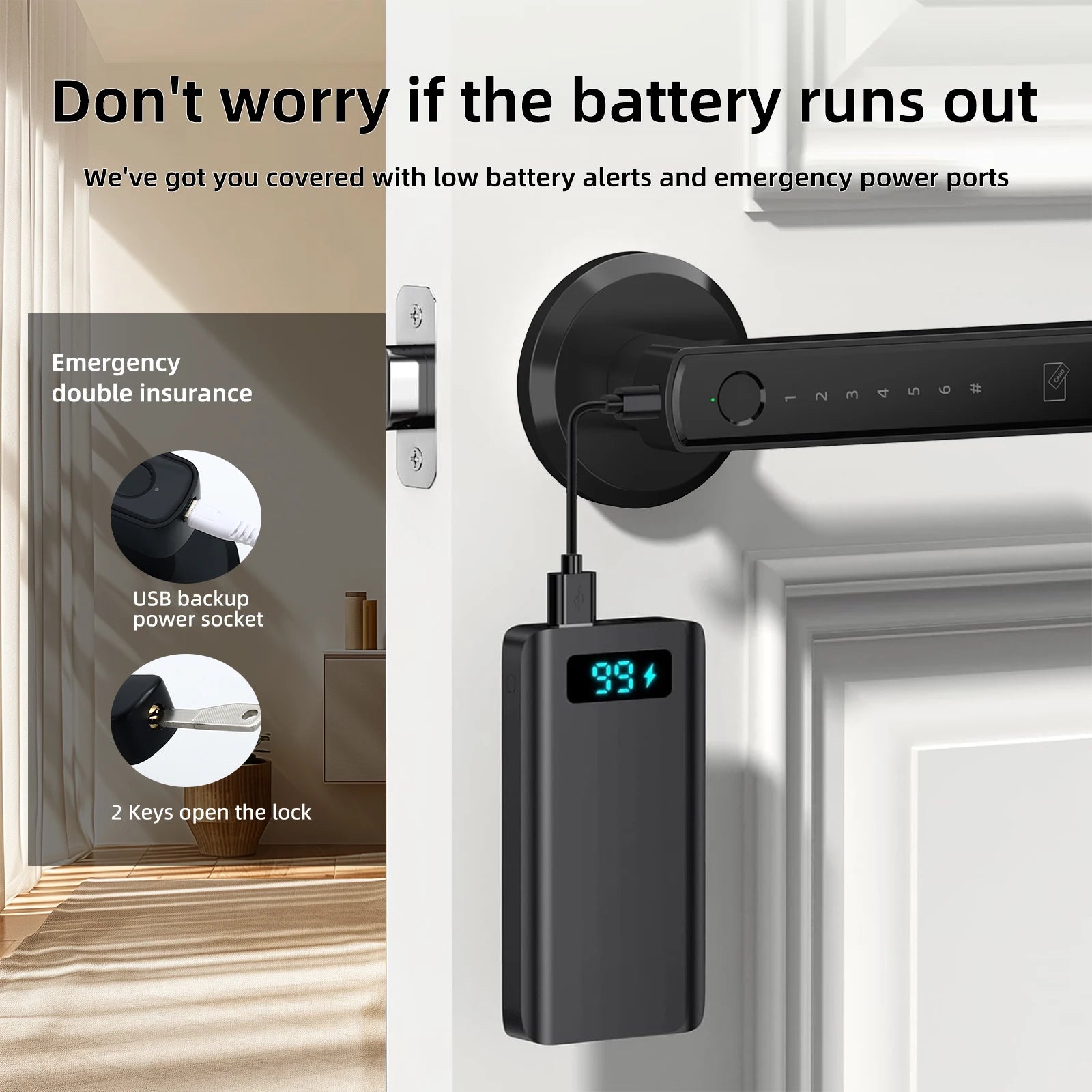 Smart Fingerprint Door Lock with Keypad & App Control
