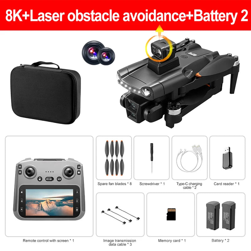 V198MAX 8K FPV Drone with Brushless Motor & Obstacle Avoidance