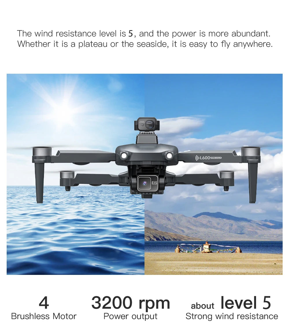 L600 Pro Max 4K GPS Drone with 3-Axis Gimbal & Dual Camera