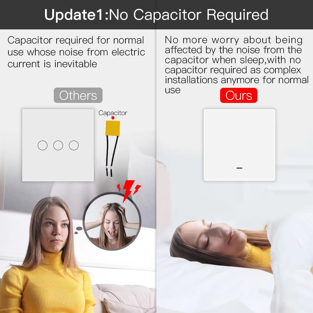 Tuya Zigbee Smart Light Switch No Neutral Needed
