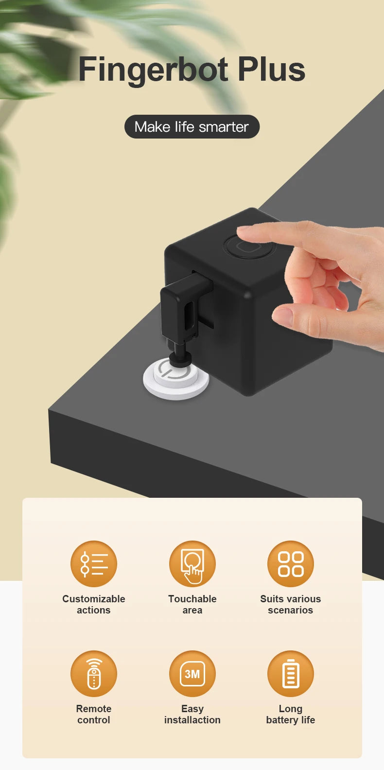 Tuya Zigbee Smart Fingerbot Switch Pusher for Alexa & Google Home